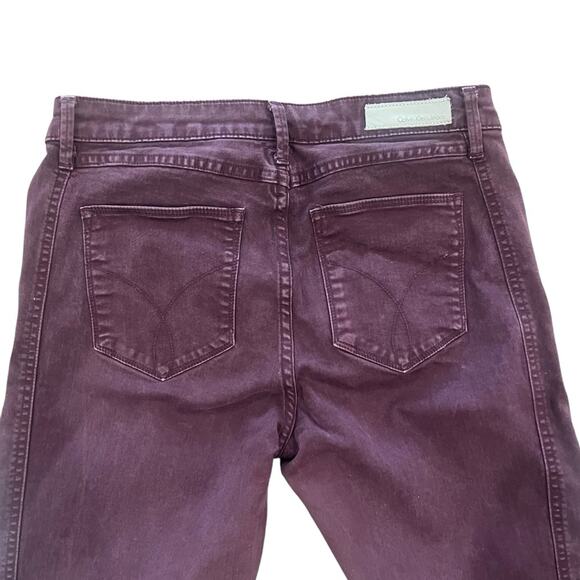 Calvin Klein Jeans Womens Size W6 Plum Skinny Side Ankle Zip Denim Jeans - Picture 6 of 9